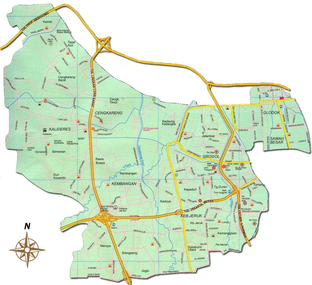 Джакарта Барат карте