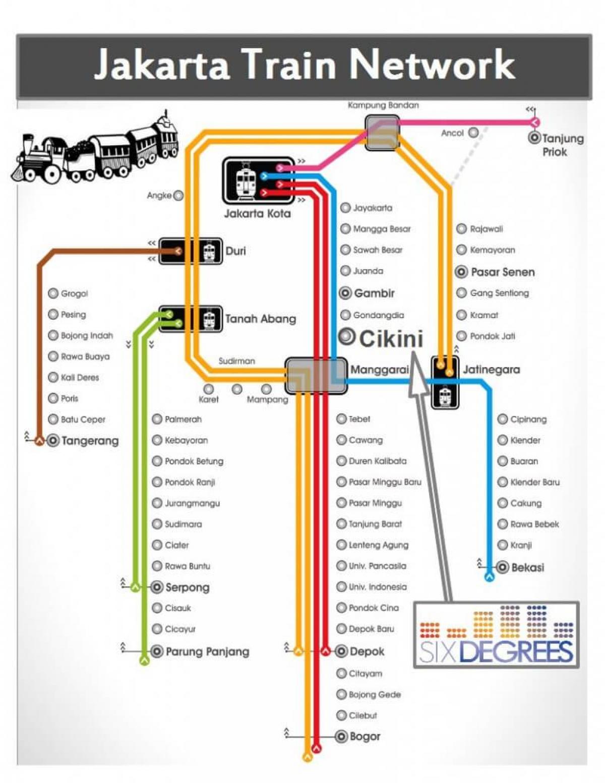 карта железнодорожного вокзала Джакарта 
