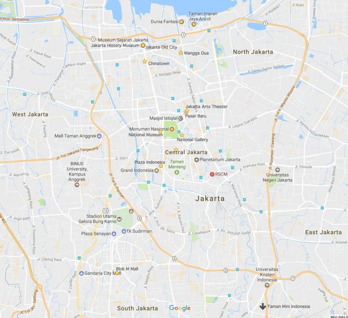 карта Джакарта ночная жизнь