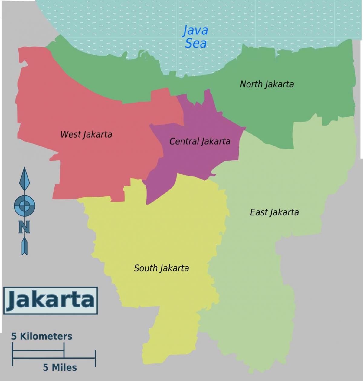 карта Джакарта районов