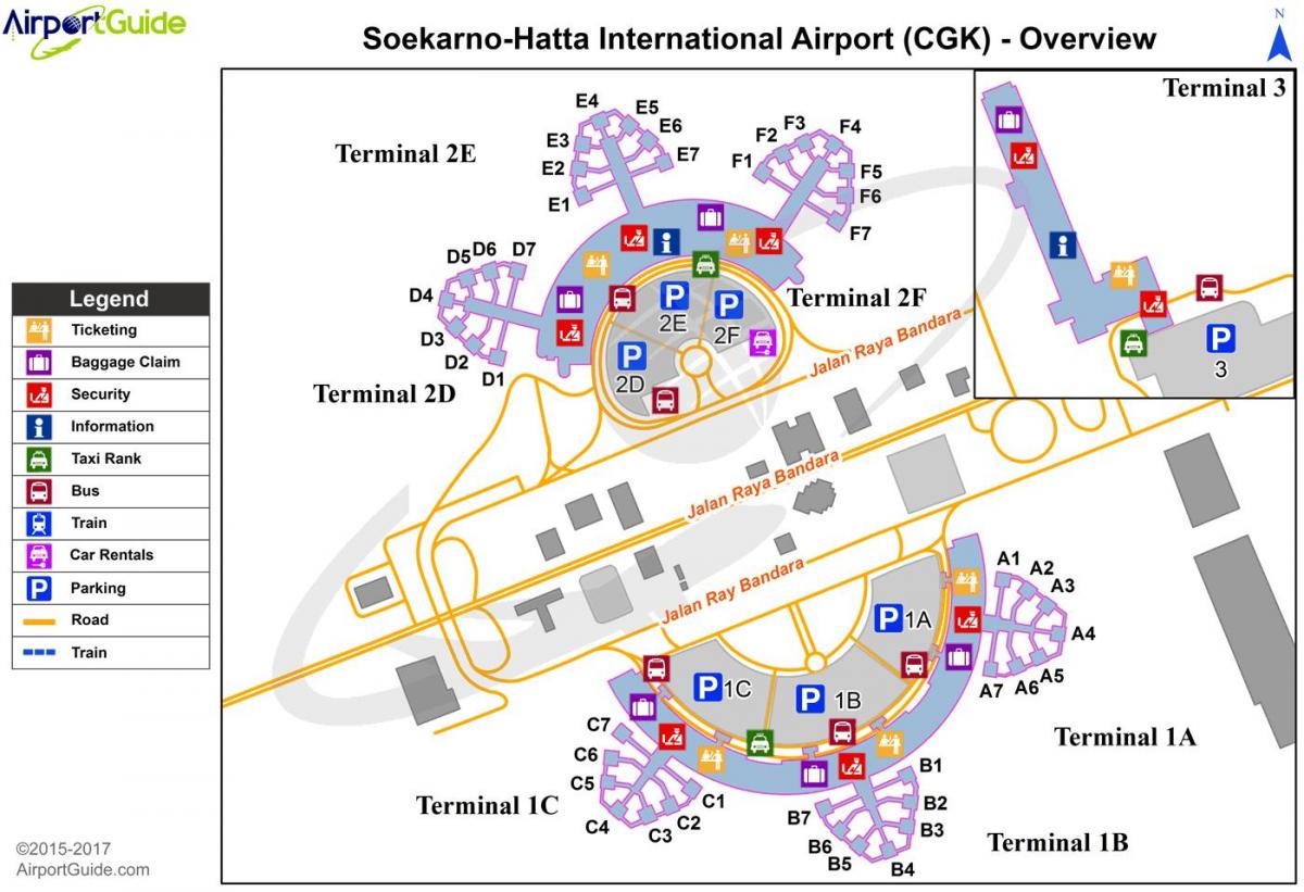 международного аэропорта Сукарно-Хатта карте
