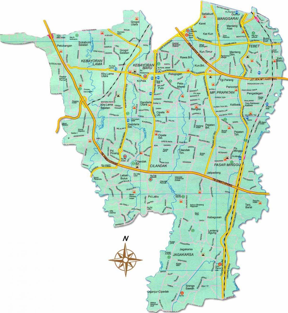 карта Джакарта селатан
